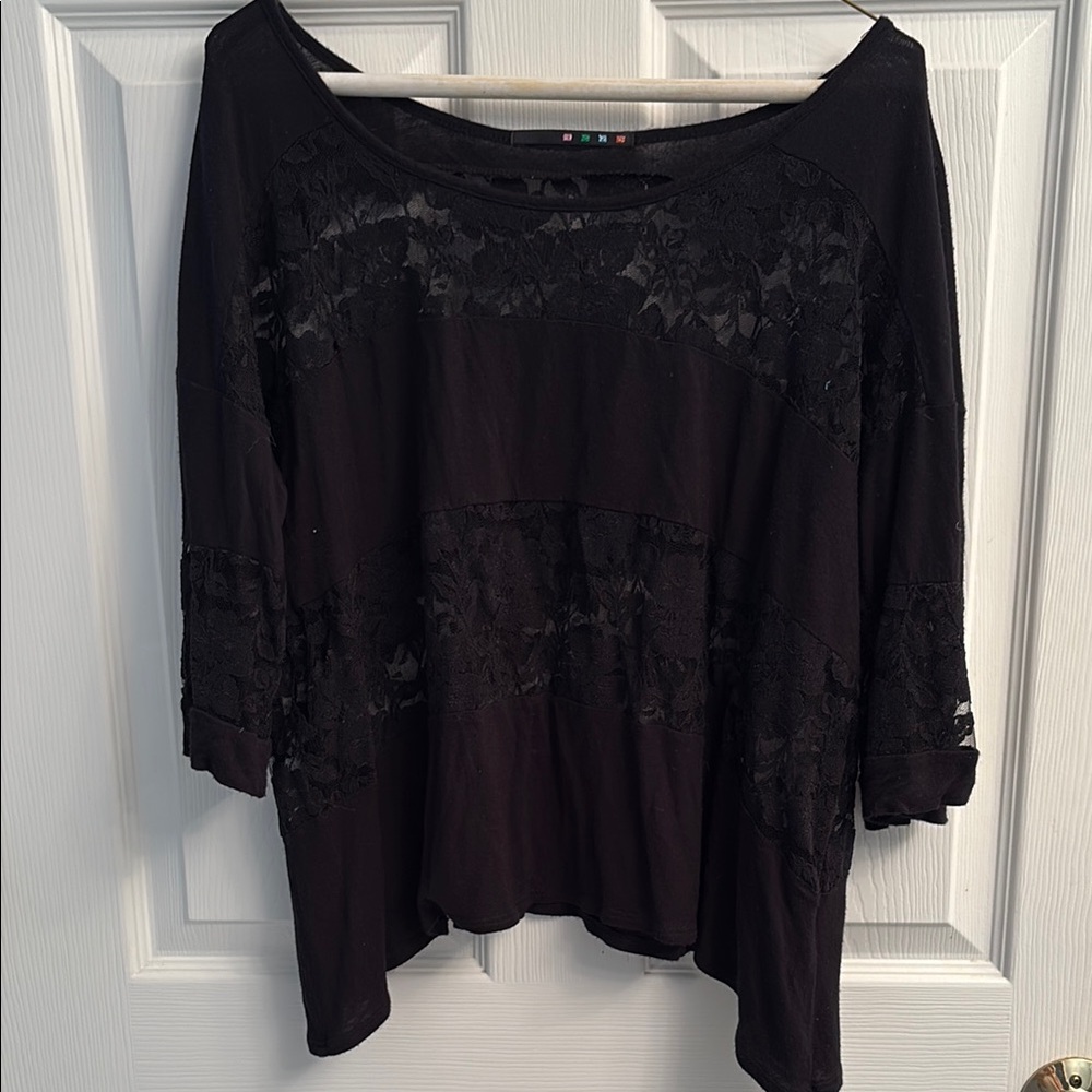 Elegant Black Lace Women's Top